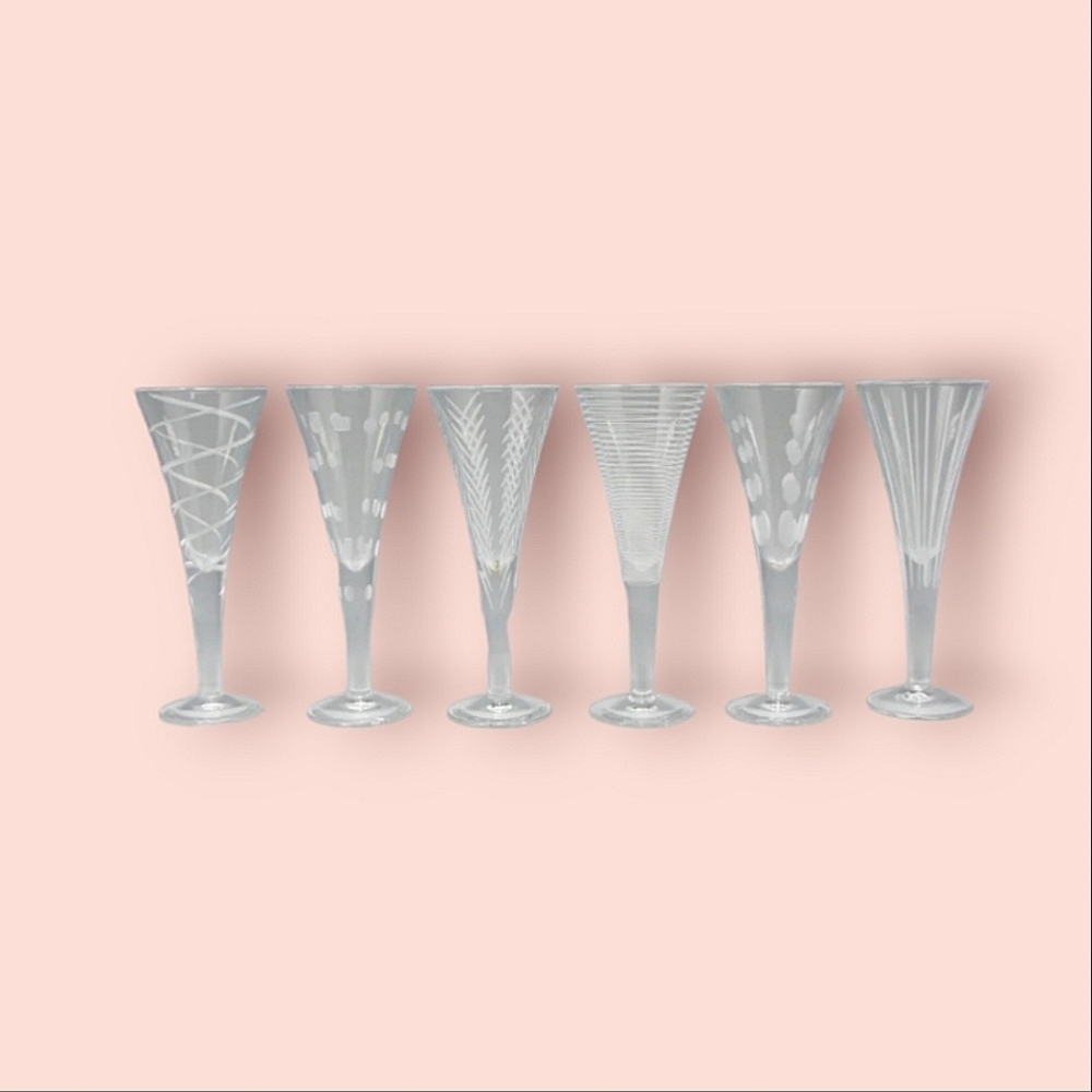 beautiful vintage  mikasa cheers set 2oz etched